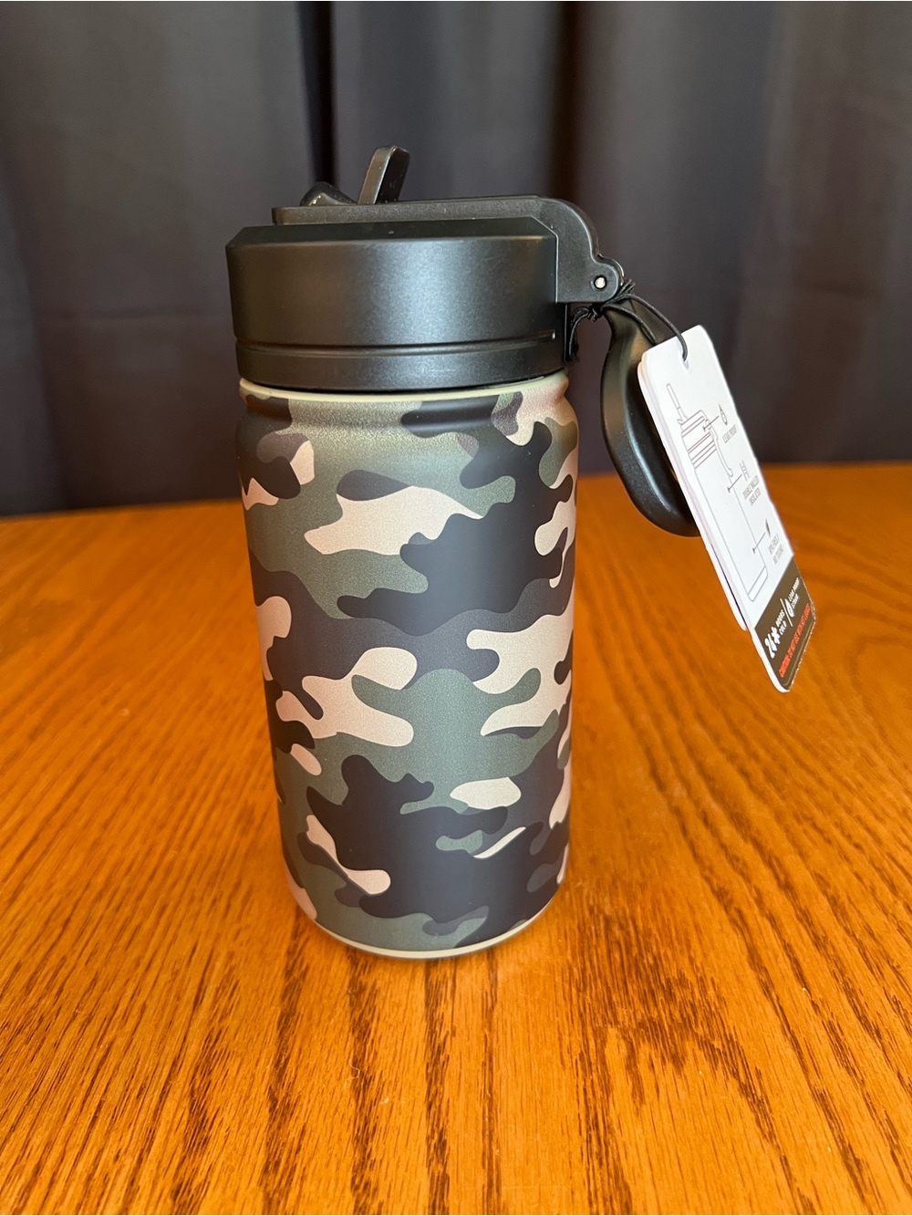 14 oz Hydrapeak Black, Green & Beige Camo Water Bottle